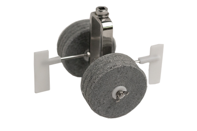 Refurbished Premier 10 lb Tilting Chocolate Refiner Drum and Hybrid Roller Stone Kit - SALE