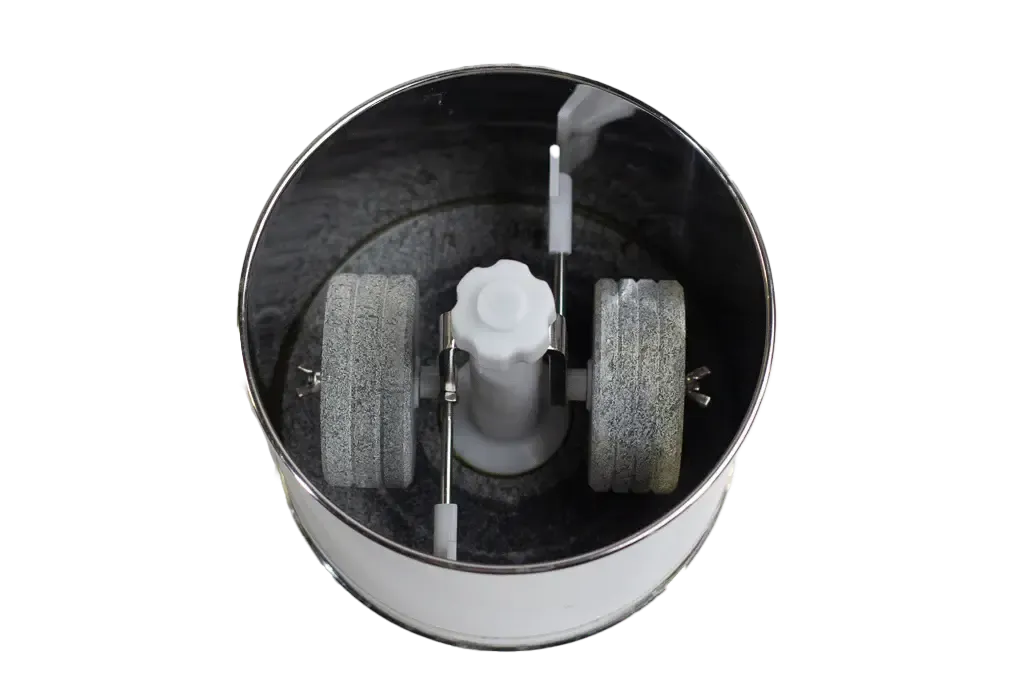 Refurbished Premier 10 lb Tilting Chocolate Refiner Drum and Hybrid Roller Stone Kit