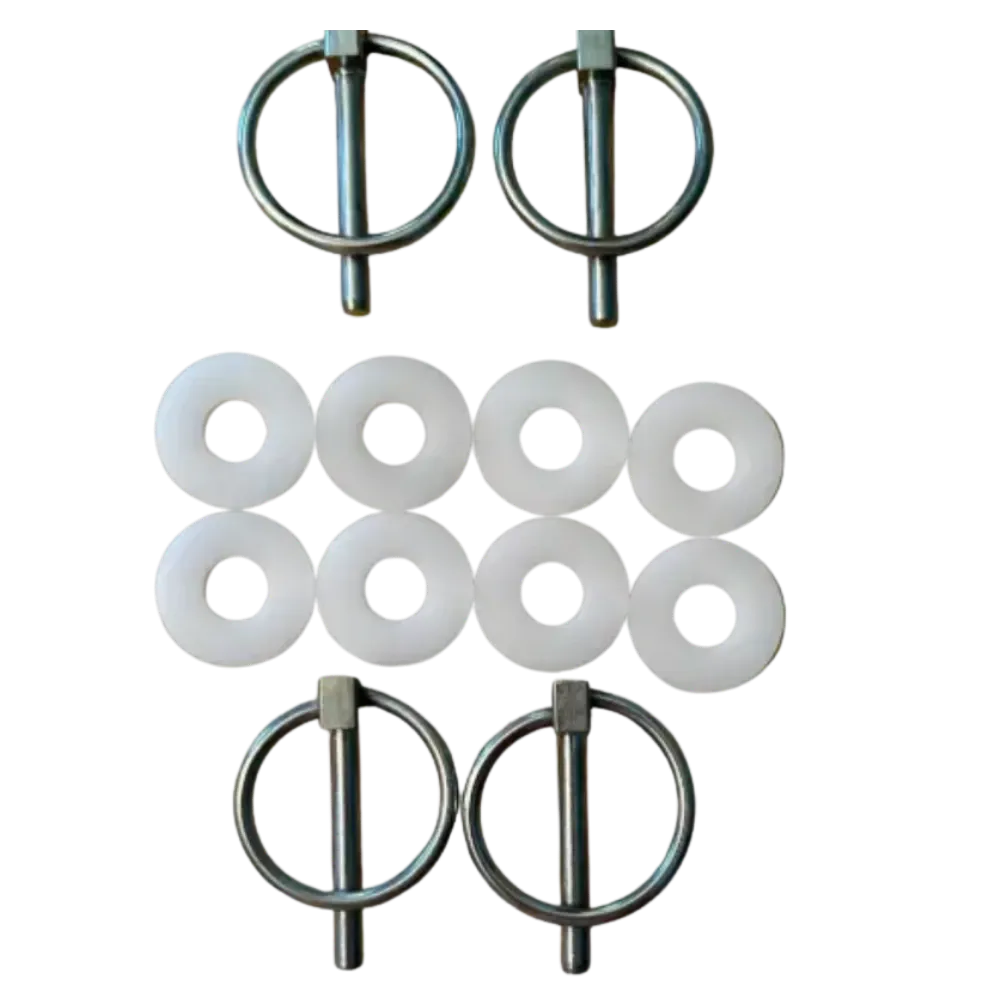 Stainless Steel End Clips—4 Clips and 8 Washers